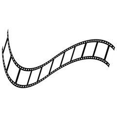 film strip illustration. realistic film or movie reels strips vector image. movies film background with flim roll