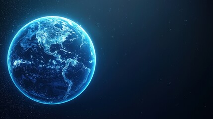 Stunning View of Earth from Space with Glowing Blue Atmosphere