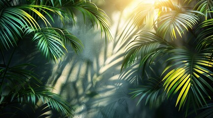 Tropical leaves natural shadow overlay isolate