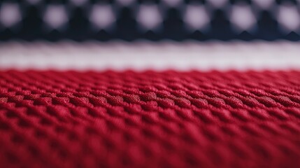 Obraz premium Textured Fabric Close-Up in Bold Red, White, and Blue Colors