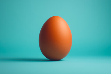 Fototapeta premium Large orange egg is sitting on a blue background