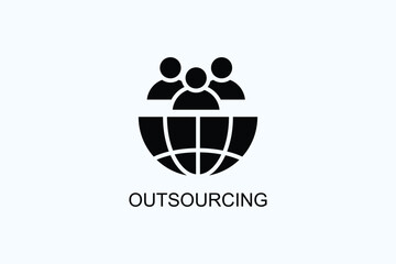 Outsourcing Vector  Or Logo Sign Symbol Illustration