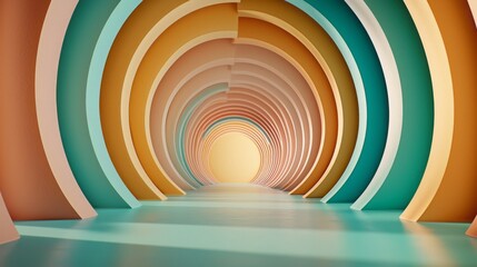 Obraz premium Bright Circular Rainbow Gradient in Smooth Layers