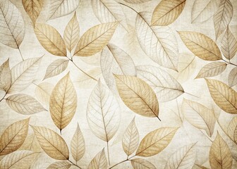 Vintage Style Photography of a Neutral Leaf Pattern on Off-White Background, Showcasing Subtle Textures and Earthy Tones for Elegant Home Decor and Natural Aesthetics