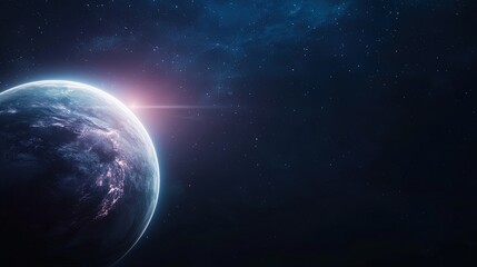 Stunning View of Earth from Space with Cosmic Background