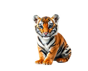 Obraz premium Cute little tiger on a transparent background image
