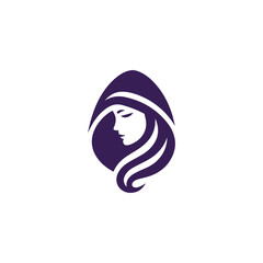 Elegant Hooded Woman Logo
