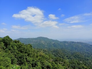 Mountain and blue sky landscape background