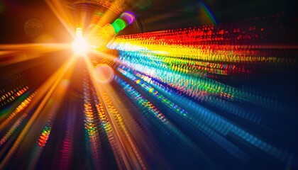 Fototapeta premium Abstract background. Sun burst, digital flare, 