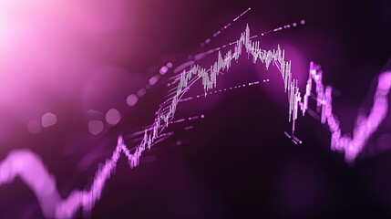 Dynamic Financial Chart with Vibrant Colors and Abstract Design Elements