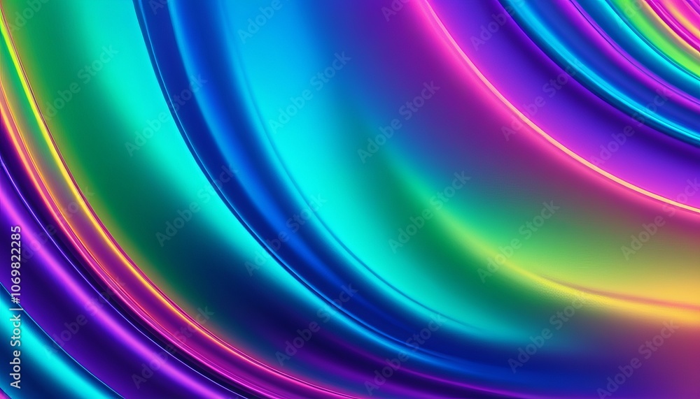 Poster vibrant colorful abstract gradient pattern with iridescent waves