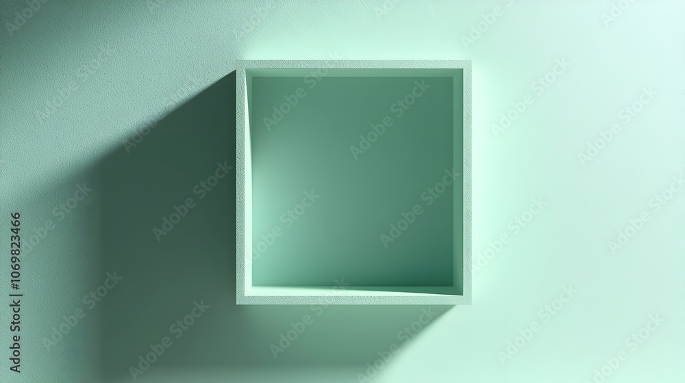 Poster minimalist mint green frame background designed to clearly showcase educational content leaving suff