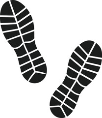 Running Shoe Footprint Silhouette Vector Illustration