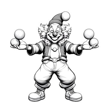 recommend clip art: Cartoon Clown Juggling Balls on White Background