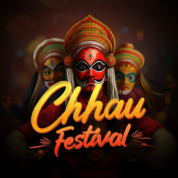 Captivating scene of Chhau Festival performers with colorful masks, highlighting the artistic and cultural significance of this Indian folk tradition