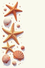 A frame with a star and a shell on it