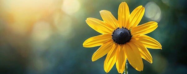 Obraz premium Yellow Flower in Sunlight.