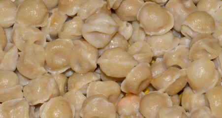 dumplings with meat isolated on white background