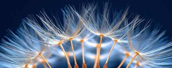 Dandelion Seeds Close Up Macro Photography.