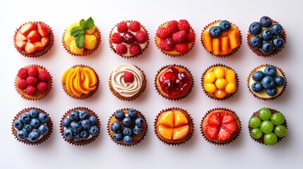 Colorful Fruit Topped Cupcakes