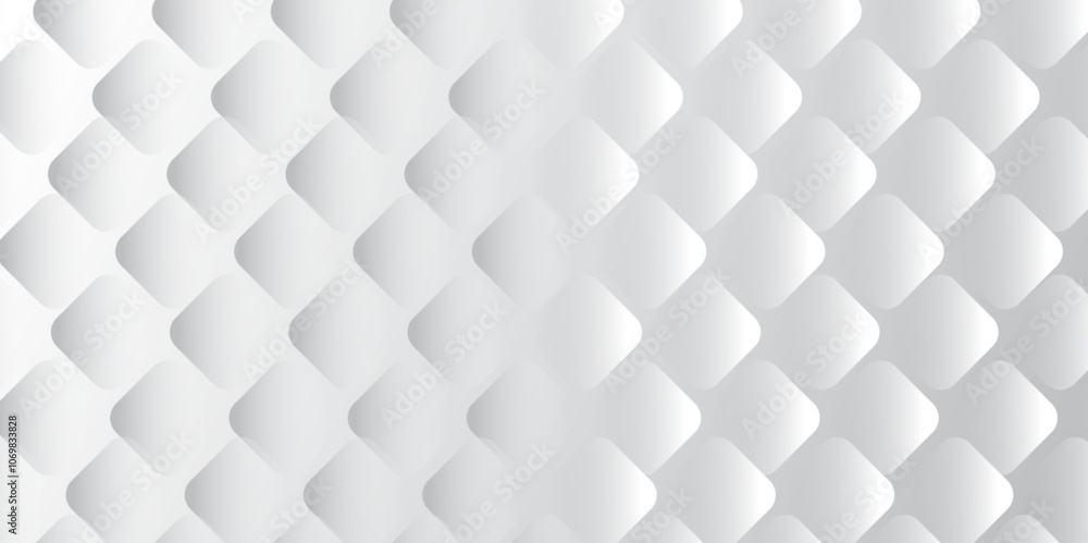 Leinwandbilder White Diamond pattern shape abstract Background.  backdrop surface for design artwork. Vector seamless modern white and grey abstract embossed shape background light and shadow. copy space design.