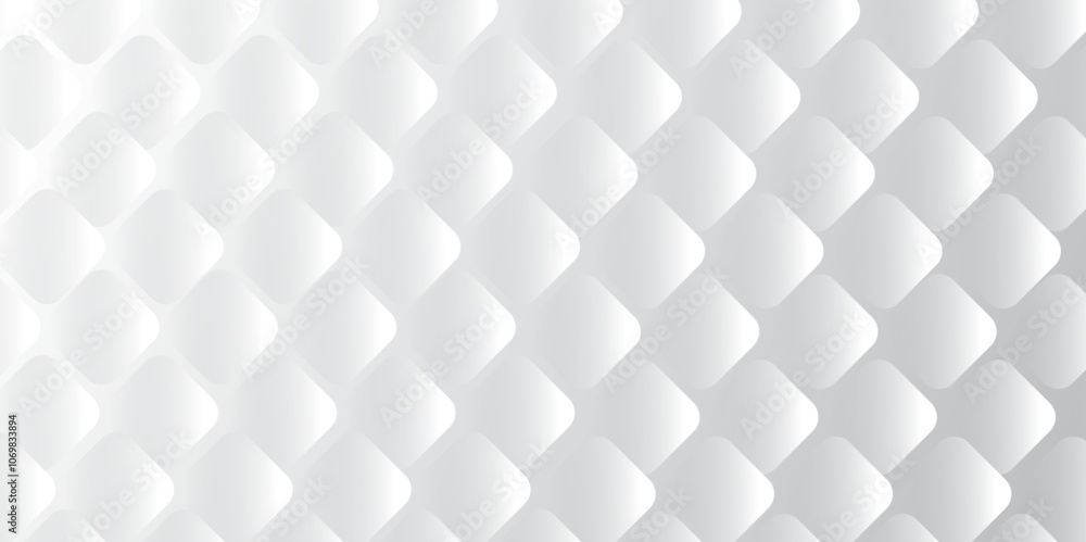 Poster White Diamond pattern shape abstract Background.  backdrop surface for design artwork. Vector seamless modern white and grey abstract embossed shape background light and shadow. copy space design.