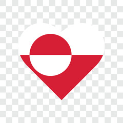 Love flag of Greenland. Vector illustration