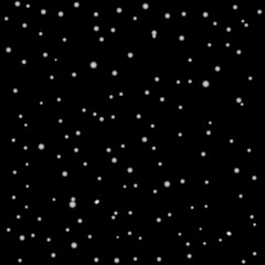 Old vintage background for gift wrapping. On a black background, white specks are blurred and scattered in a chaotic manner over the entire area. Simple background with specks.