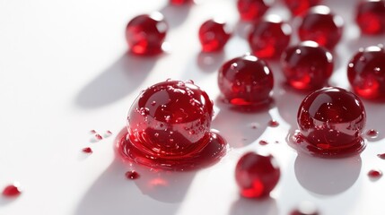Red Spheres on White Surface