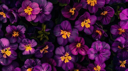 Purple and Yellow Light Flowers on a Black Background - a vibrant and captivating visual. The glowing flowers create a mesmerizing and colorful contrast against the dark backdrop.