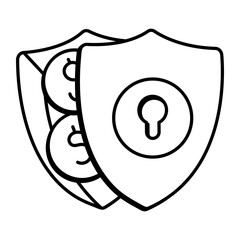 Asset protection icon in drawing style


