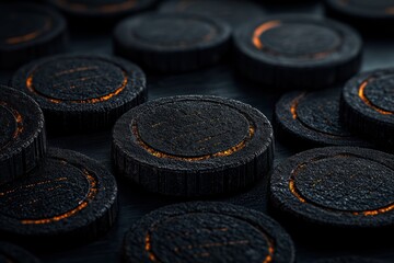 Indulgent Christmas Treats: Closeup of Chocolate Brownie Cookies on Dark Table - Baking Photography Background