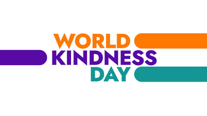 World Kindness Day colorful text typography on white or black background banner illustration great for wishing and celebrating Happy World Kindness Day