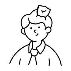 A doodle icon of an insurance advisor 

