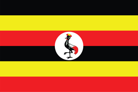 Nationall flag of Uganda. Vector illustration
