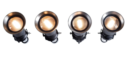 Spotlight Lamps Collection on Transparent Background Generative AI
