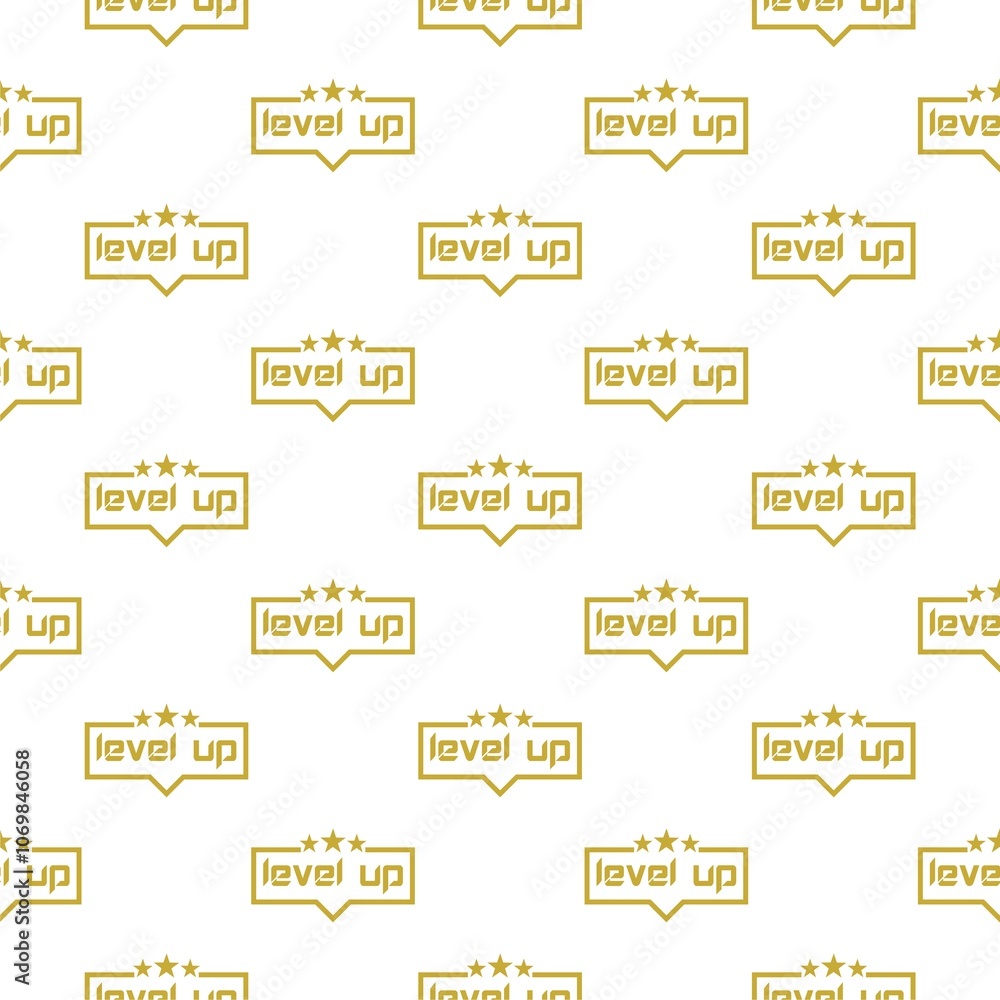 Poster level up icon pattern seamless isolated on white background