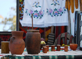 traditional Ukrainian clay pot