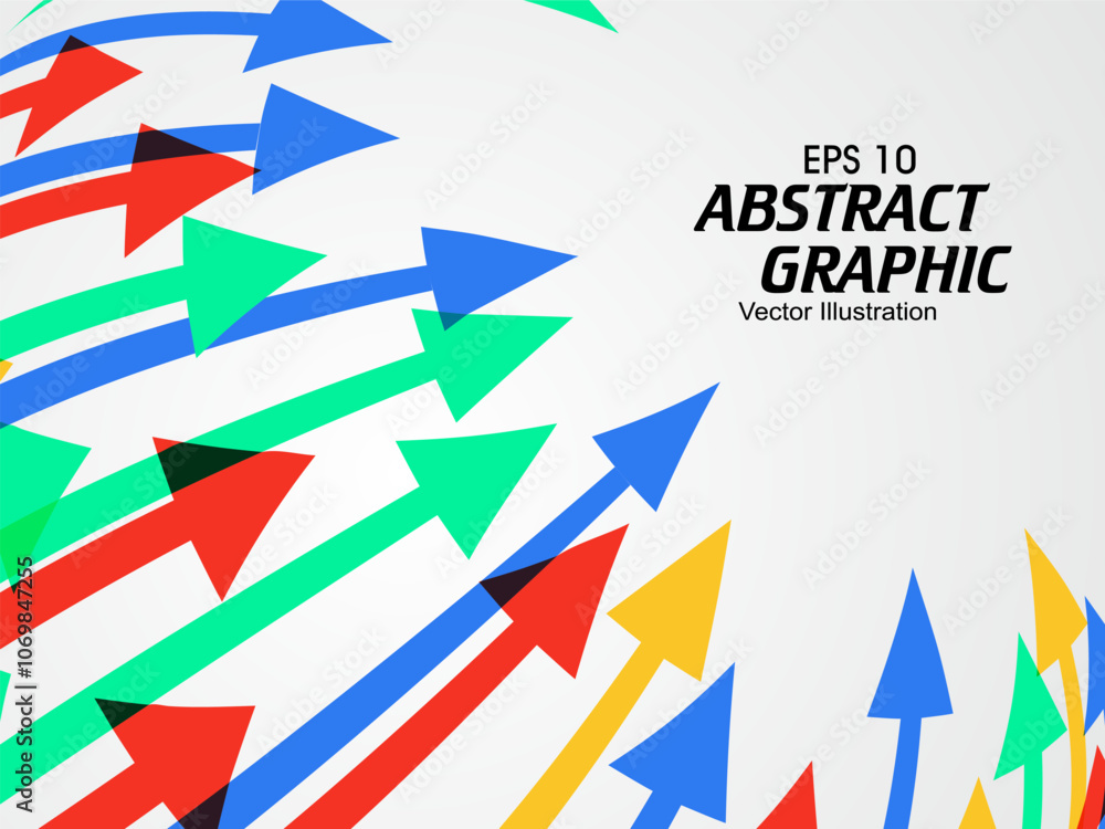 Poster vector colorful arrows symbolizing teamwork.