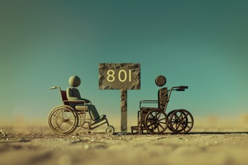 Obraz premium Equal recognition for disabled individuals through imagery of health.