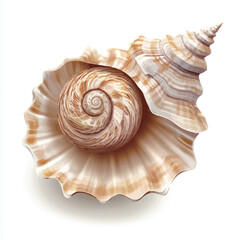 Obraz premium Seashell isolated on white background. Vector illustration. 