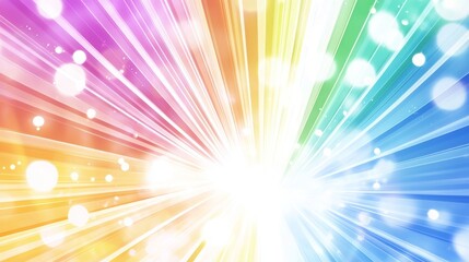 Bright Rainbow Circular Background for Retro Style