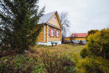 Experience the charm of a rustic wooden cottage nestled in nature, surrounded by the serene beauty...