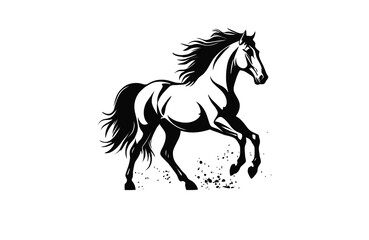 horse silhouette vector outline logo design illustration