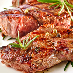 Meat steaks close-up
