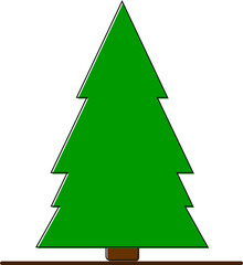 Christmas Tree icon, Xmas symbol on transparent background.  PNG illustration