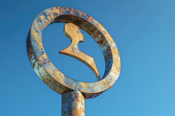 symbol of gender equality on the blue sky