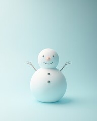 Playful snowman on a blue background