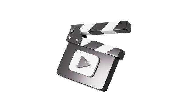 Cartoon clapper board model, 3d rendering.
