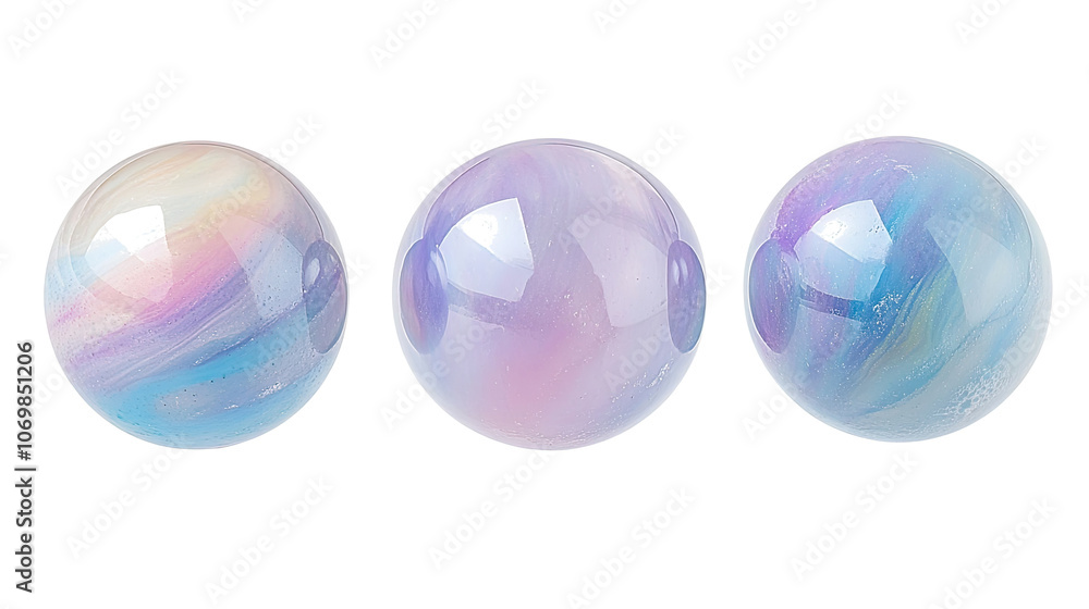 Poster colorful soap bubbles set on transparent background generative ai